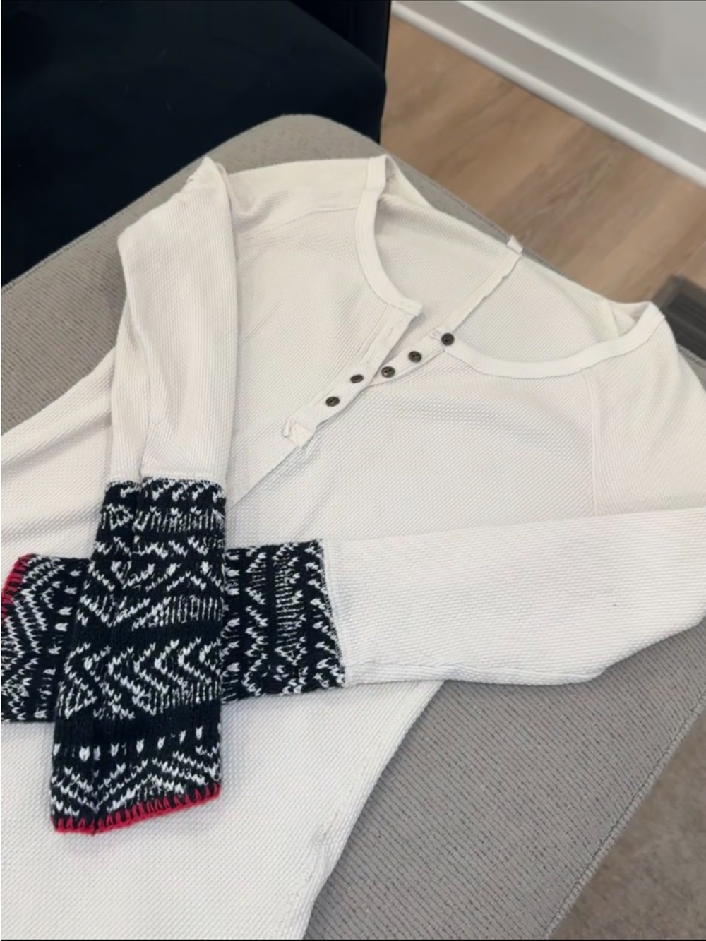 Free People Long Sleeve Knit Henley - Picture 2 of 5